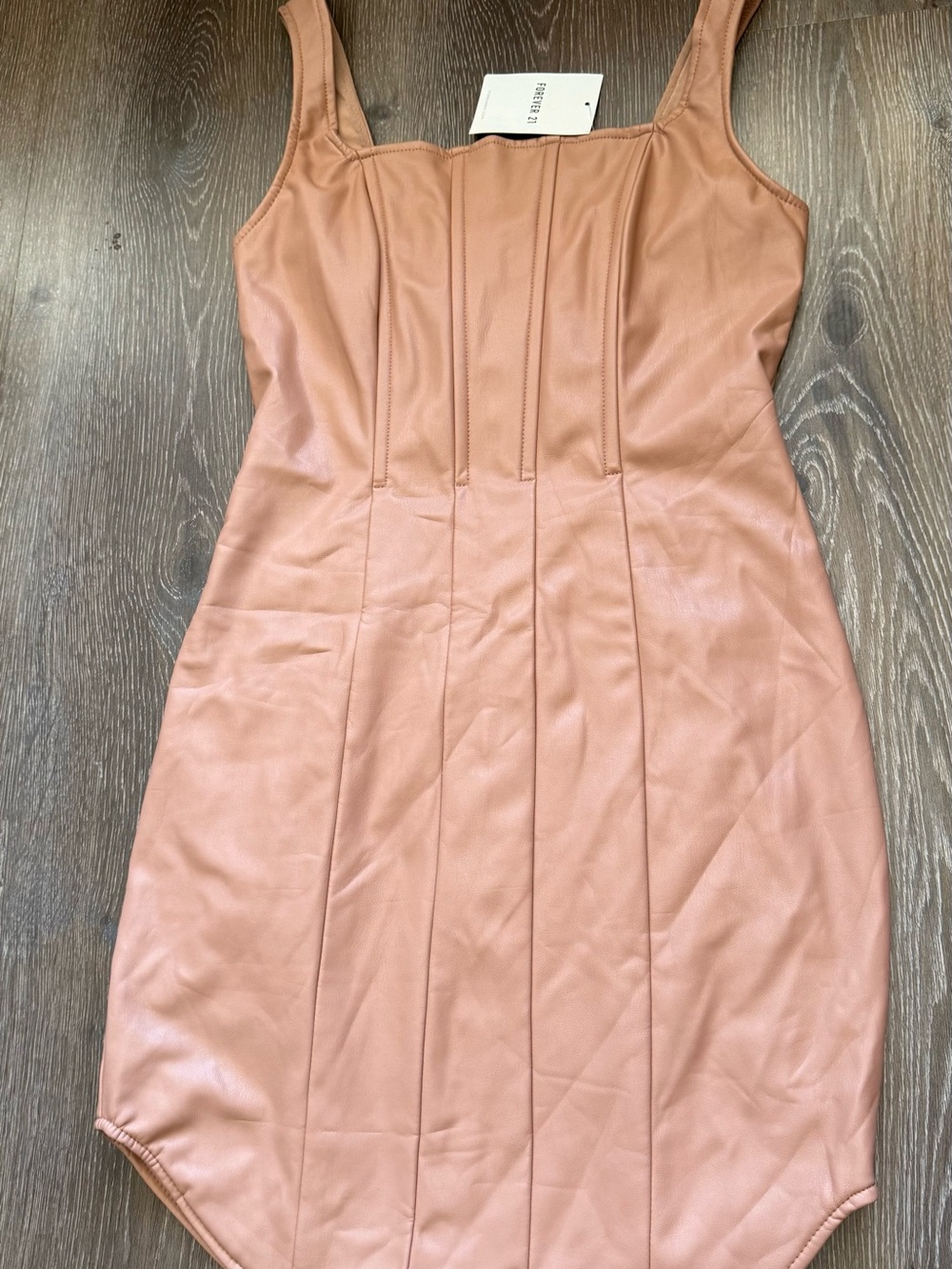 Forever 21 Faux Leather Corset Mini Dress